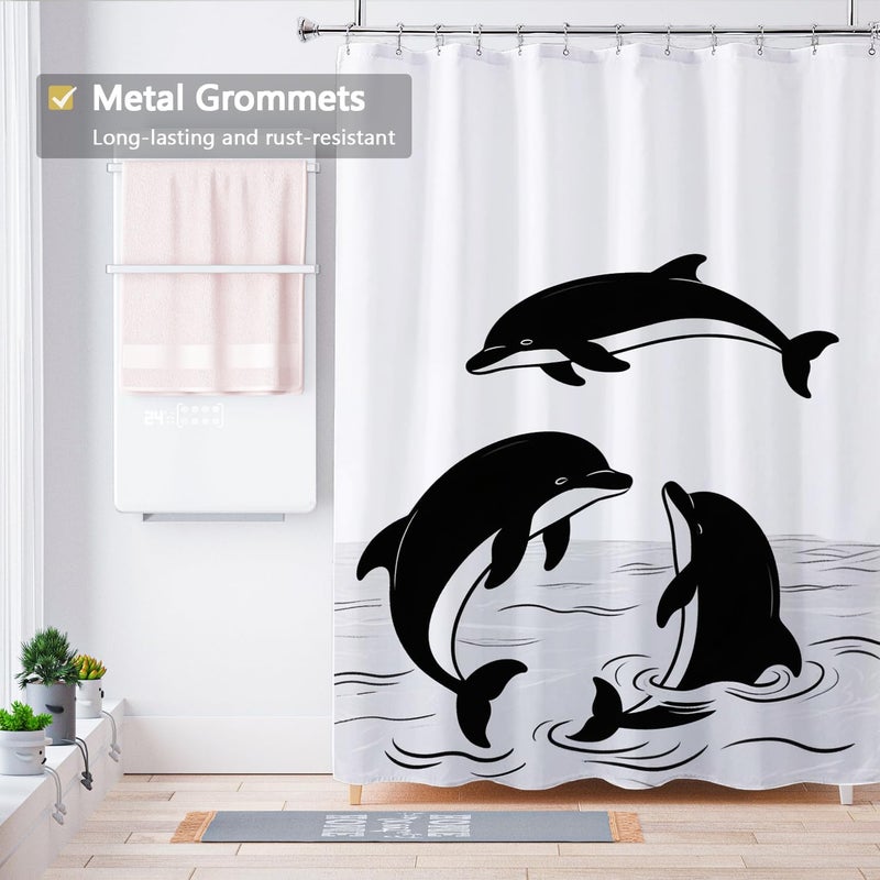 LLSCL Fabric Shower Curtain Liner with Magnets, Waterproof Hotel Quality, 72 x 72 Machine Washable - Image 2